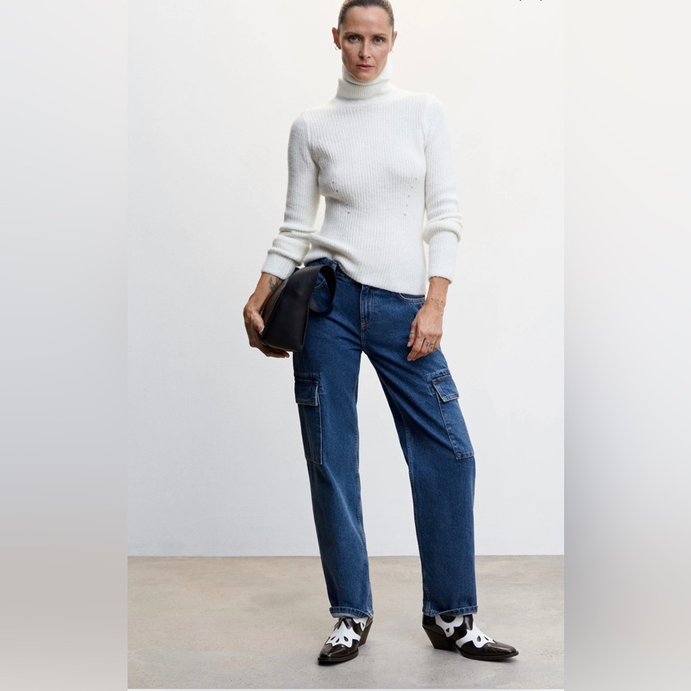 Mango Cargo Jeans in dark blue (sold out on the website)